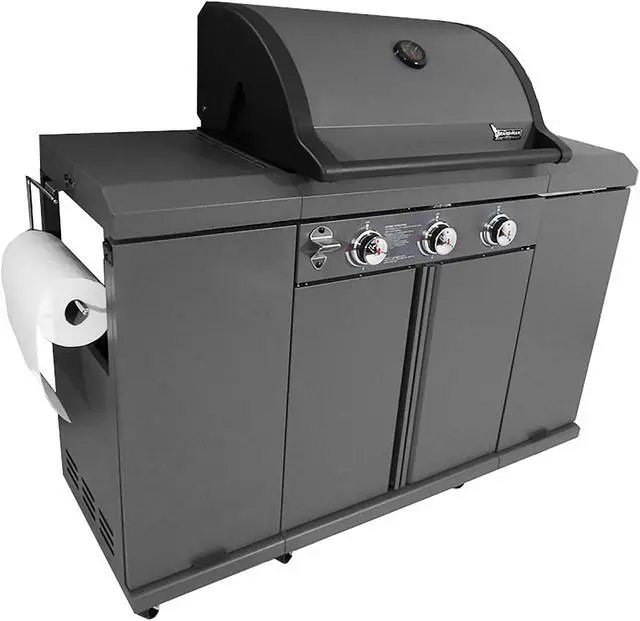 Alt view image 3 of 7 - Rustler2 Three(3) Burner Gas Grill Center & Kitchen Island by Brand-Man Grills