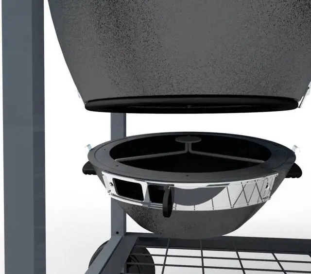 Alt view image 6 of 7 - Brand-Man Grills Rodeo Deluxe Steel Kamado with Large Prep Cart