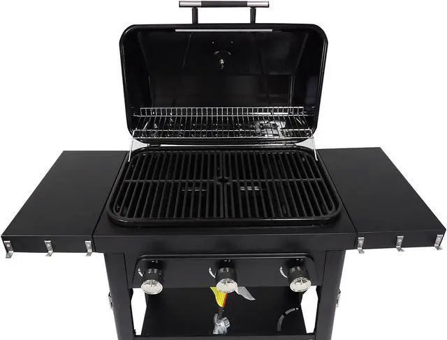 Alt view image 5 of 7 - Brand-Man Bronco2 3-Burner Portable Liquid Propane Gas Grill, Black, Outdoor & Garden Use