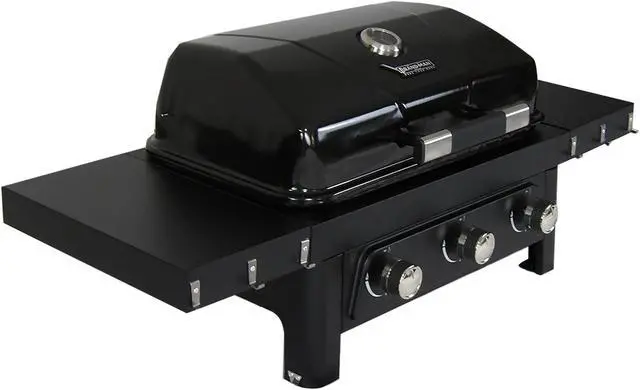 Alt view image 6 of 7 - Brand-Man Bronco2 3-Burner Portable Liquid Propane Gas Grill, Black, Outdoor & Garden Use