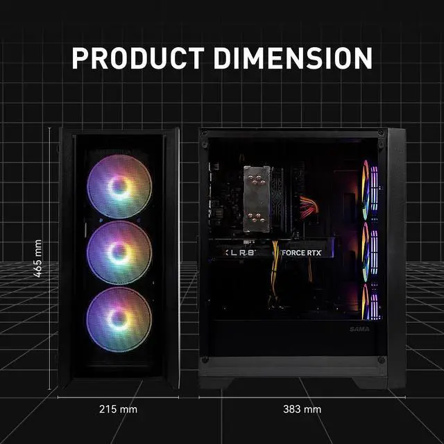 Alt view image 5 of 7 - SEJISHI Gaming Pc Computer Intel i7 12700KF 3.6GHz, GeForce AX RTX 4060Ti,32GB DDR4 RAM, 3200MHz NVME M.2 1TB SSD, 600WPSU, Win 11 Ready, Gaming Desktop Computer(i712700KF| RTX 4060 Ti)