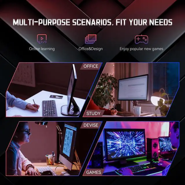 Alt view image 6 of 7 - SEJISHI Gaming PC Computer AMD Ryzen 5 5600G 3.9GHz to 4.4GHz, Vega Graphics 7,16GB(8G*2) DDR4 3200MHz,NVME M.2 512GB SSD,  Win 11 Ready, Gamer Desktop Computer (R5 5600G | AMD Vega7)