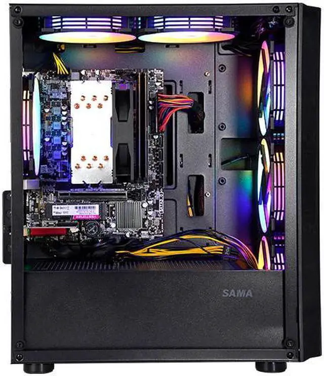Alt view image 3 of 7 - SEJISHI Gaming Desktop PC-Windows 11-AMD Ryzen 5 5600GT 6 core 3.6GHz (4.6GHz Turbo Boost),DDR4 16GB 3200MHz RAM,1TB M.2 NVMe SSD,6 RGB Fans,500W,Home & Office Use,WiFi6 Pre-built PC ,Gaming PC