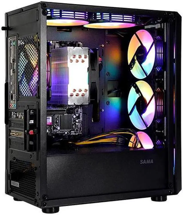 Alt view image 4 of 7 - SEJISHI Gaming Desktop PC-Windows 11-AMD Ryzen 5 5600GT 6 core 3.6GHz (4.6GHz Turbo Boost),DDR4 16GB 3200MHz RAM,1TB M.2 NVMe SSD,6 RGB Fans,500W,Home & Office Use,WiFi6 Pre-built PC ,Gaming PC