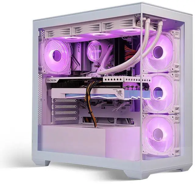 Alt view image 2 of 7 - SEJISHI Gaming PC RX 7800XT 16G D6 256bit, AMD Ryzen7 5700X 3.4GHz,32GB DDR4 3200MHz,NVME M.2 1TB,360 iquid-Cooled,Full View Tempered Glass Pure White Case,Gaming Desktops(R7 5700X|RX 7800XT)