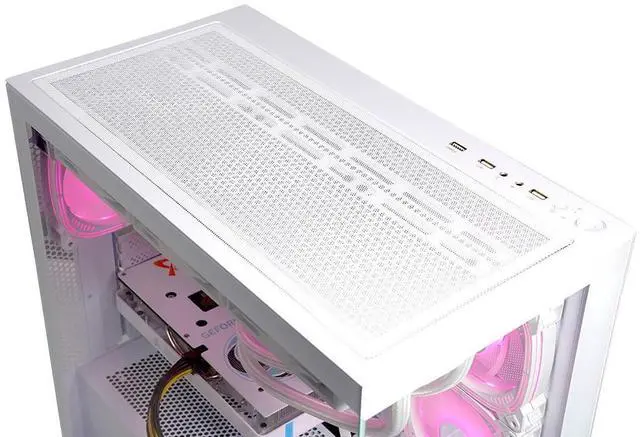 Alt view image 7 of 7 - SEJISHI Gaming PC,Intel i7-14700F,RTX5060TI 16G 128Bit,32GB(16*2) 6000MHz DDR5 RAM With Lights,NVMe 1TB M.2 SSD,Windows 11,Pure White Full View Case,Adjustable Light Color(i7 14700F|RTX 5060TI)