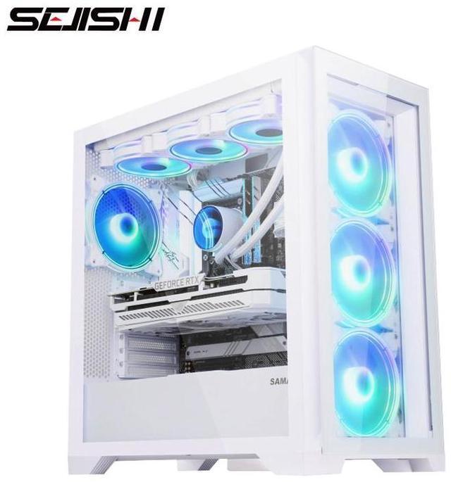 Alt view image 2 of 7 - SEJISHI Gaming PC AMD Ryzen 5 7500F,GeForce RTX5060TI 16G 128bit,32GB(16G*2)DDR5 6000 MHz,NVME M.2 1TB SSD, 240 iquid-Cooled,RGB Sync,800W,Win 11 Ready, Gaming Desktop Computer (R5 7500F|RTX 5060TI)