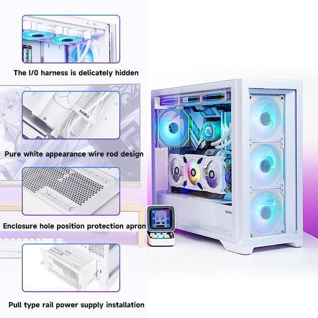Alt view image 6 of 7 - SEJISHI Gaming PC AMD Ryzen 5 7500F,GeForce RTX5060TI 16G 128bit,32GB(16G*2)DDR5 6000 MHz,NVME M.2 1TB SSD, 240 iquid-Cooled,RGB Sync,800W,Win 11 Ready, Gaming Desktop Computer (R5 7500F|RTX 5060TI)