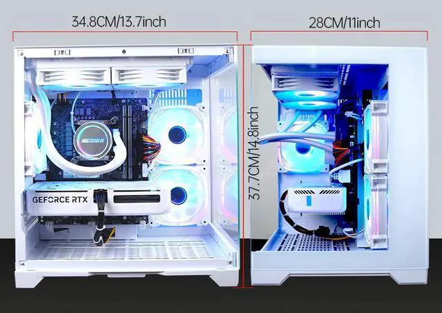 Alt view image 3 of 7 - SEJISHI Gaming Desktop PC-Windows 11-Intel Core i5-12490F-GeForce RTX 5060 DLSS 4-DDR4 32GB 3200MHz-1TB M.2 NVMe SSD-600W-panoramic PC case WiFi6 liquid coole Prebuilt Gaming PC (i5 12490F | RTX 5060)