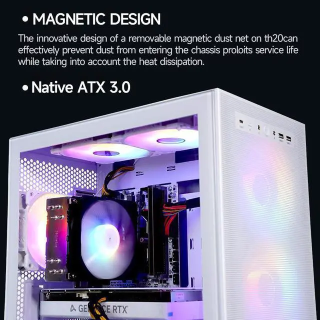 Alt view image 4 of 8 - SEJISHI(R7 5700X+RTX 4060) Gaming PC AMD Ryzen 7 5700X 3.4GHz to 4.6GHZ, NVIDIA GeForce RTX4060,32GB(16G*2)DDR4 3200MHz,M.2 1TB SSD,600W psu,Win 11 Ready, Gaming Desktop computer