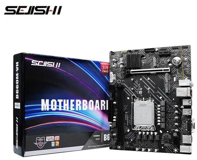 Main image of SEJISHI B660M-VH Motherboard,Intel B660,LGA 1700,M-ATX Motherboard,with DDR4,Dual M.2,PCIe 4.0,USB 3.2 Gen2 Type-C,DDR4