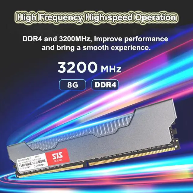 Alt view image 4 of 7 - SEJISHI Memory 8GB DDR4 3200MHz (PC4 25600) With Heatsink for Desktop Memory Samsung Die 1.2V RAM