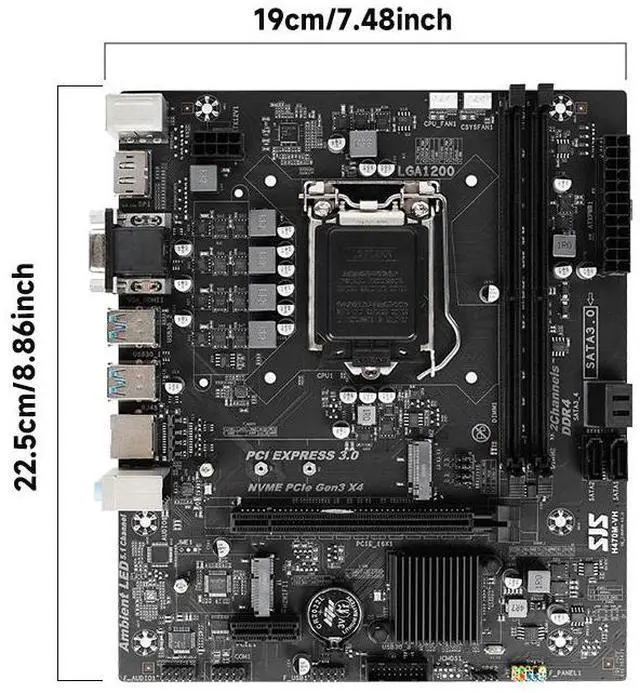 Alt view image 4 of 7 - SEJISHI mothderboards H470-VH;DDR4 LGA 1200 Intel H470 SATA 6Gb/s Mini ITX