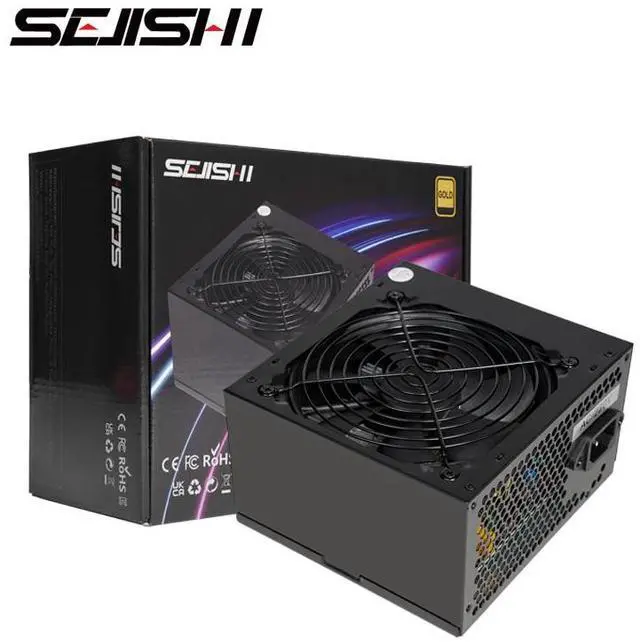 Alt view image 2 of 7 - SEJISHI 500W Power Supply 80 Plus Certified Fixed Cable Non-Modular ATX PSU Active PFC SLI Crossfire Ready Gaming PC Computer Switching Power Supply