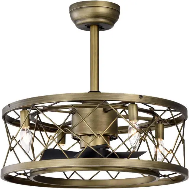 Alt view image 3 of 7 - Aukfa Modern Ceiling Fan for Bedroom with Remote Control, Brown