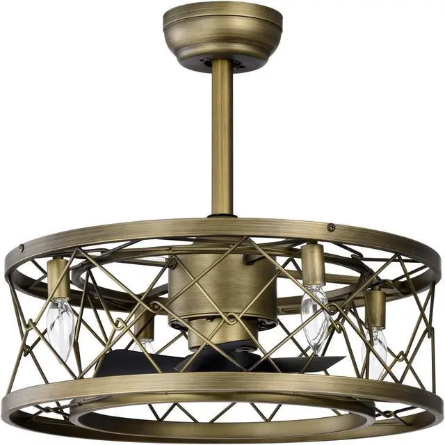 Alt view image 2 of 7 - Aukfa Modern Ceiling Fan for Bedroom with Remote Control, Brown