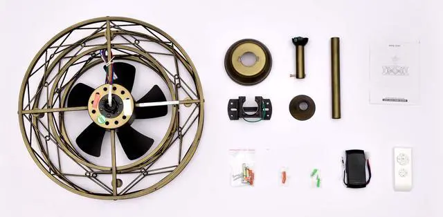 Alt view image 7 of 7 - Aukfa Modern Ceiling Fan for Bedroom with Remote Control, Brown