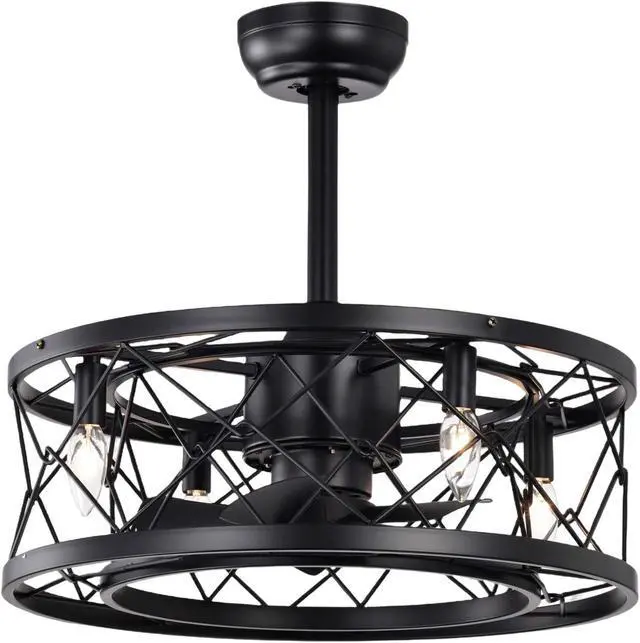 Alt view image 3 of 7 - Aukfa Modern Ceiling Fan for Bedroom with Remote Control, Black