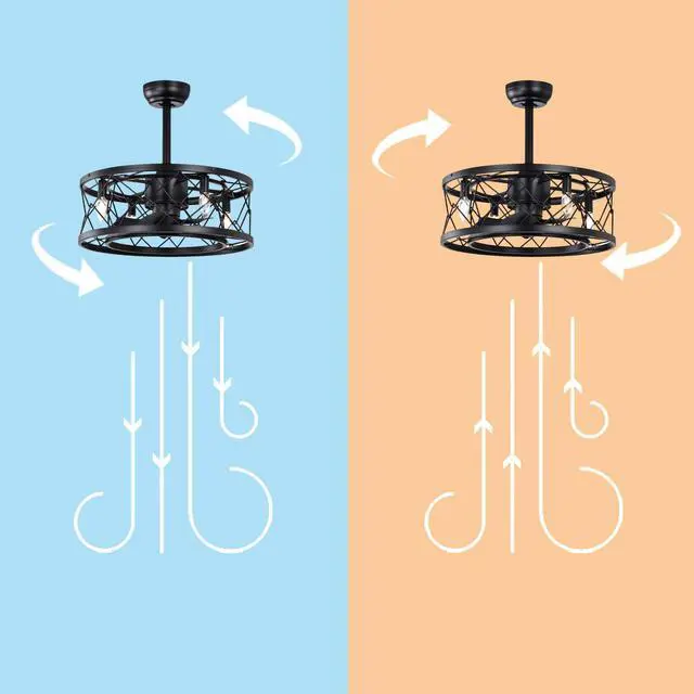 Alt view image 6 of 7 - Aukfa Modern Ceiling Fan for Bedroom with Remote Control, Black