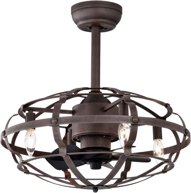 Alt view image 3 of 7 - Aukfa Modern Chandelier Ceiling Fan with Lights, Remote Control, Brown