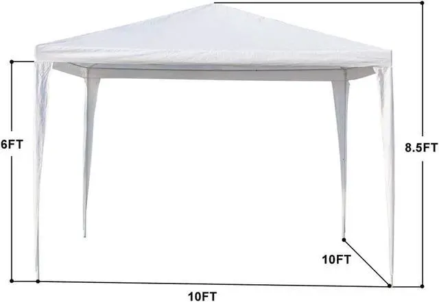 Alt view image 6 of 6 - Aukfa 10'x10' Outdoor Gazebo Party Tent Canopy, Pop-Up, Heavy Duty, White