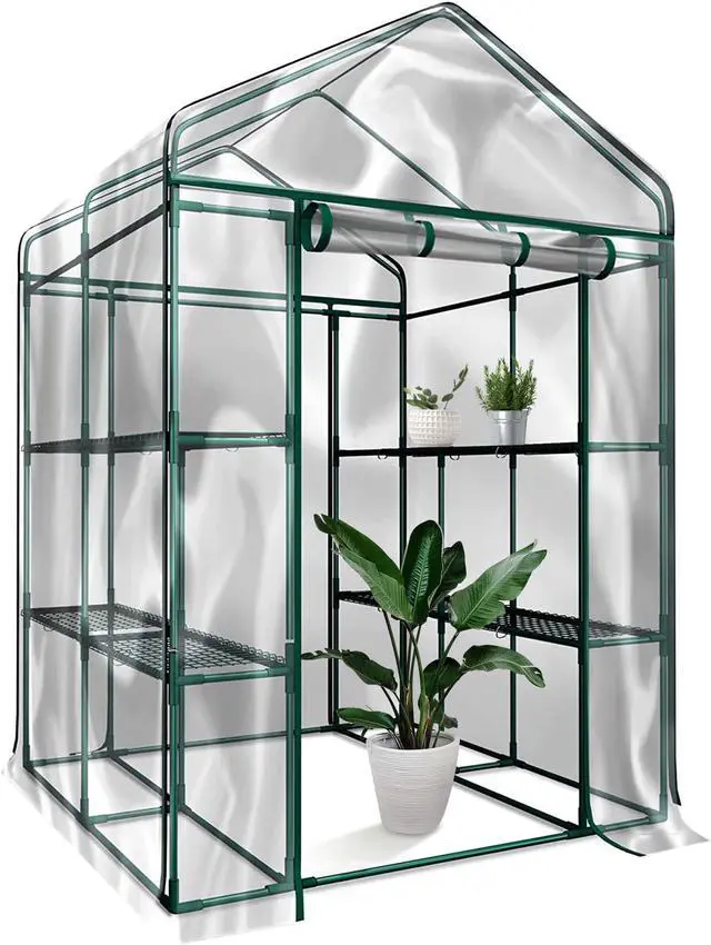 Main image of Aukfa Walk-In Greenhouse Portable Indoor/Outdoor Mini 56 W, Transparent