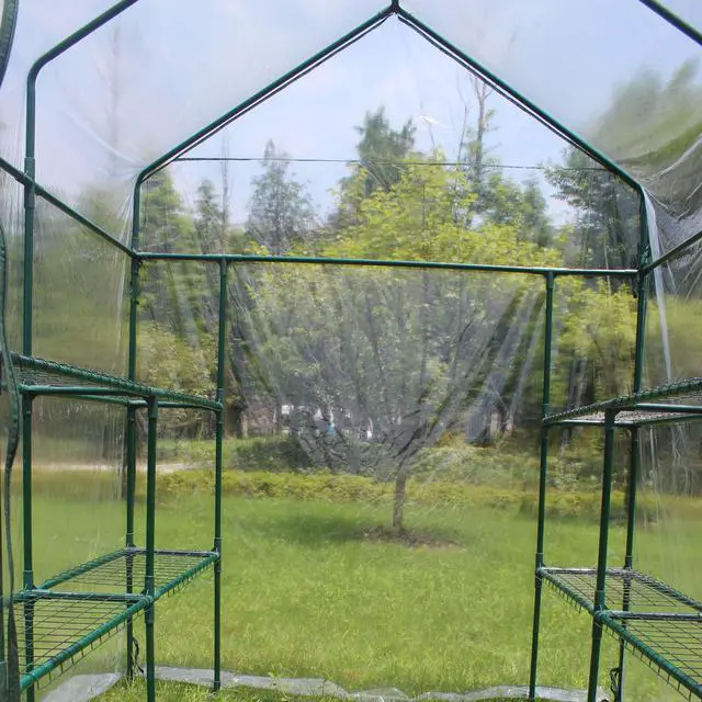 Alt view image 5 of 6 - Aukfa Walk-In Greenhouse Portable Indoor/Outdoor Mini 56 W, Transparent