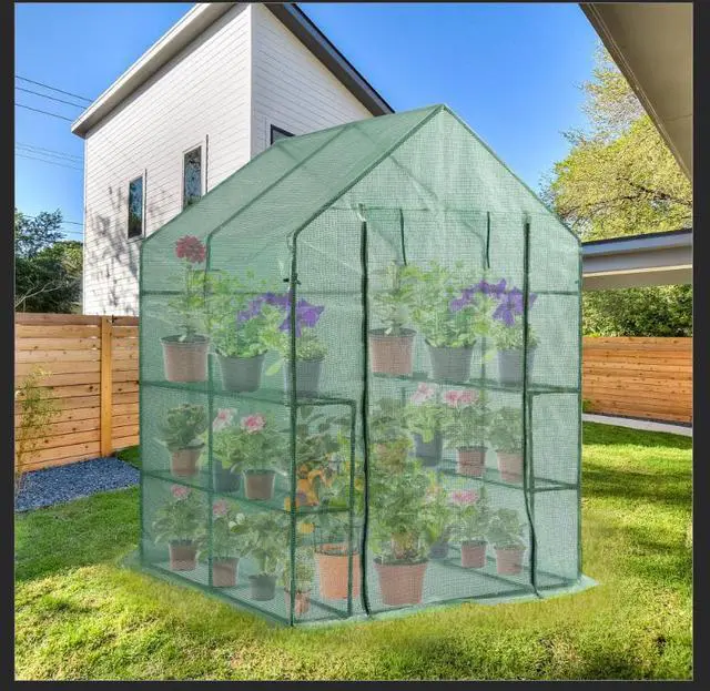 Main image of Aukfa Walk-In Greenhouse Portable Indoor/Outdoor Mini 56 W, Green