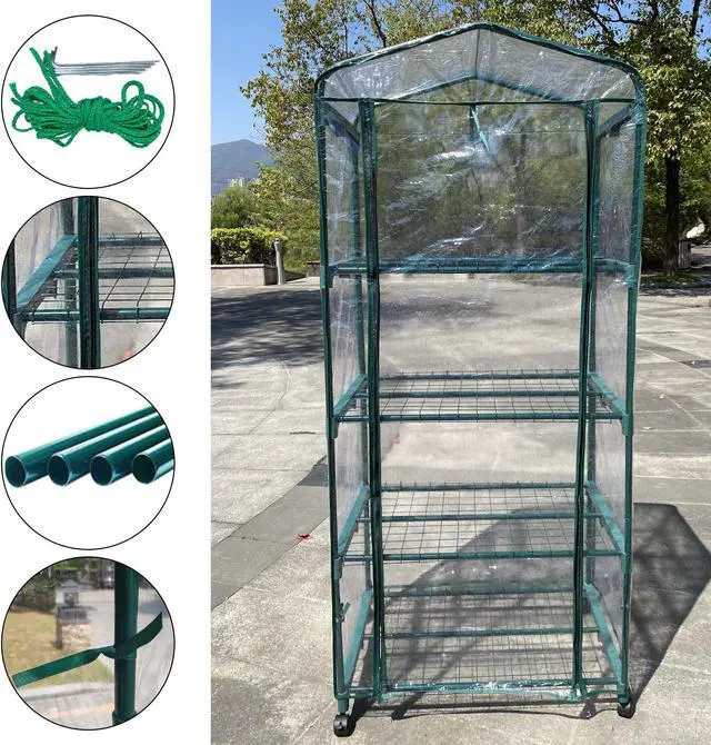 Alt view image 3 of 6 - Aukfa Walk-In Greenhouse Portable Indoor/Outdoor Mini 27.6 W, Transparent