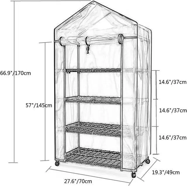 Alt view image 6 of 6 - Aukfa Walk-In Greenhouse Portable Indoor/Outdoor Mini 27.6 W, Transparent