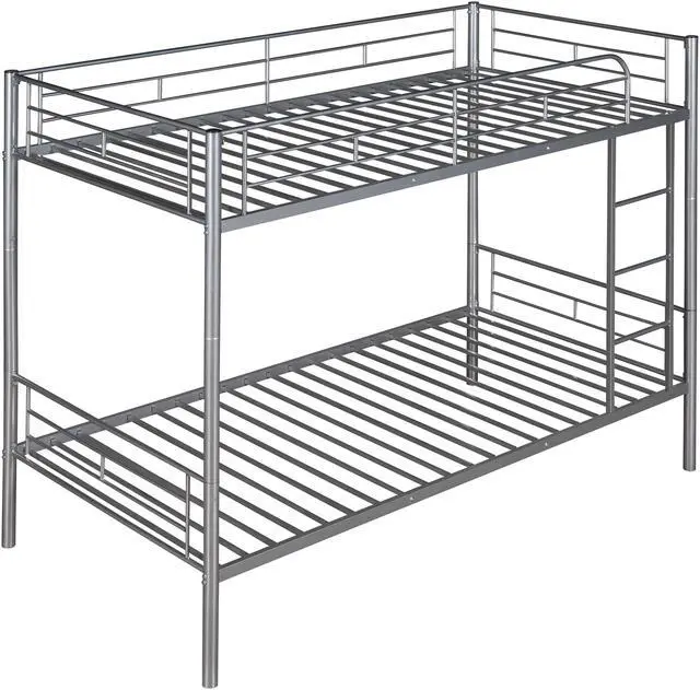 Alt view image 6 of 7 - Anysun Metal Bunk Bed Twin over Twin, Twin Bed Frame for Kids Adults, Bunk Bed Convertible into 2 Beds, Gray