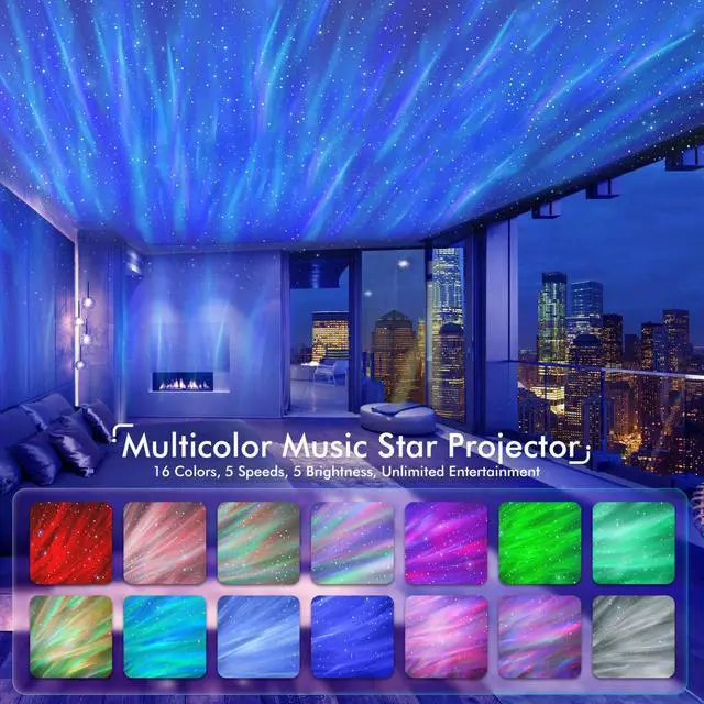Alt view image 2 of 7 - ROSSETTA Star Projector For Indoor - Bedroom Celling Light - Aurora Light- Elephant - Black