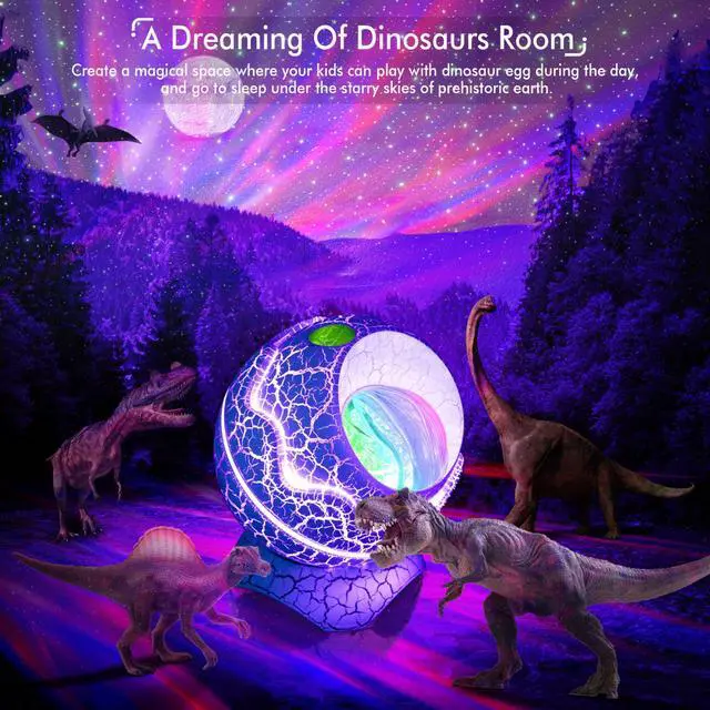 Alt view image 3 of 7 - ROSSETTA Star Projector For Indoor - Bedroom Celling Light - Dinosaur Egg - Aurora Light