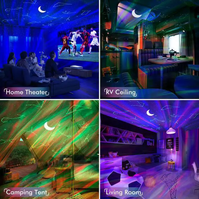 Alt view image 7 of 7 - ROSSETTA Star Projector - Bedroom Celling Light - Soccer Ball Projector with APP Control - Aurora Light