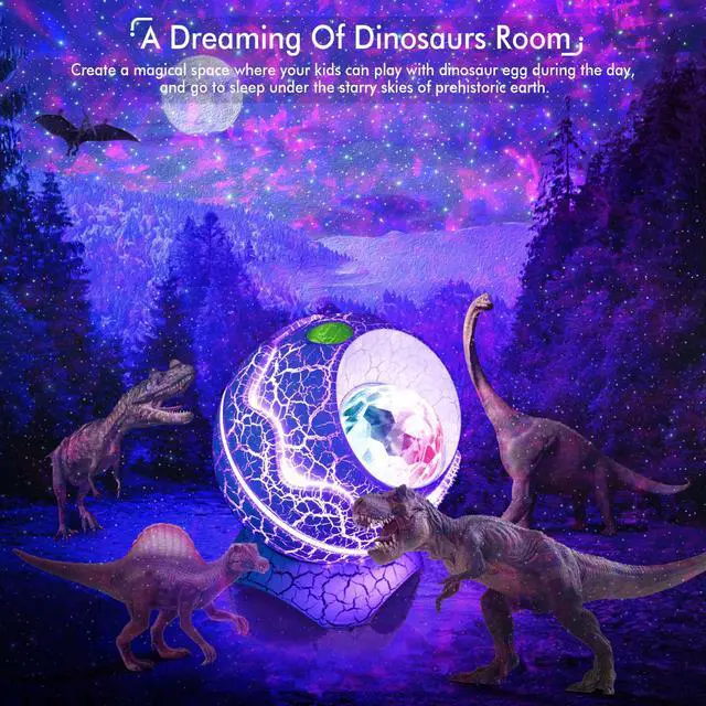 Alt view image 3 of 7 - ROSSETTA Star Projector For Indoor - Bedroom Celling Light - Dinosaur Egg - Nebulae Light