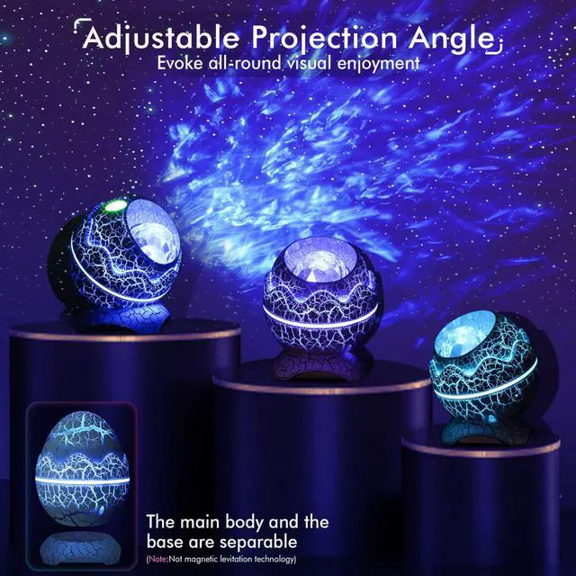 Alt view image 7 of 7 - ROSSETTA Star Projector For Indoor - Bedroom Celling Light - Dinosaur Egg - Nebulae Light