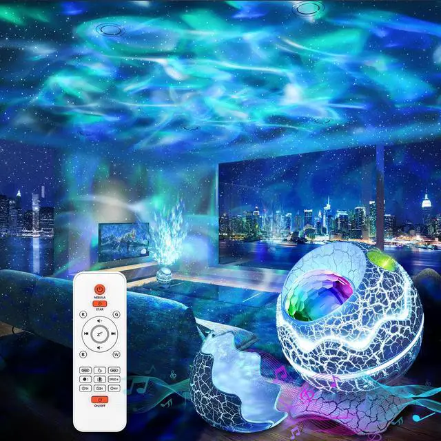 Main image of ROSSETTA Star Projector For Indoor - Bedroom Celling Light - Dinosaur Egg - Ocean Wave Light