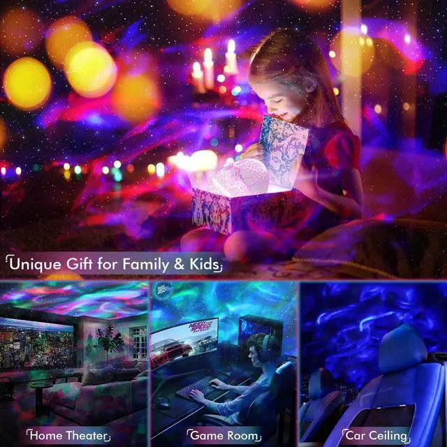 Alt view image 6 of 7 - ROSSETTA Star Projector For Indoor - Bedroom Celling Light - Dinosaur Egg - Ocean Wave Light