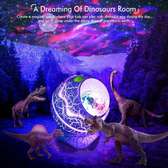 Alt view image 5 of 7 - ROSSETTA Star Projector For Indoor - Bedroom Celling Light - Dinosaur Egg - Ocean Wave Light