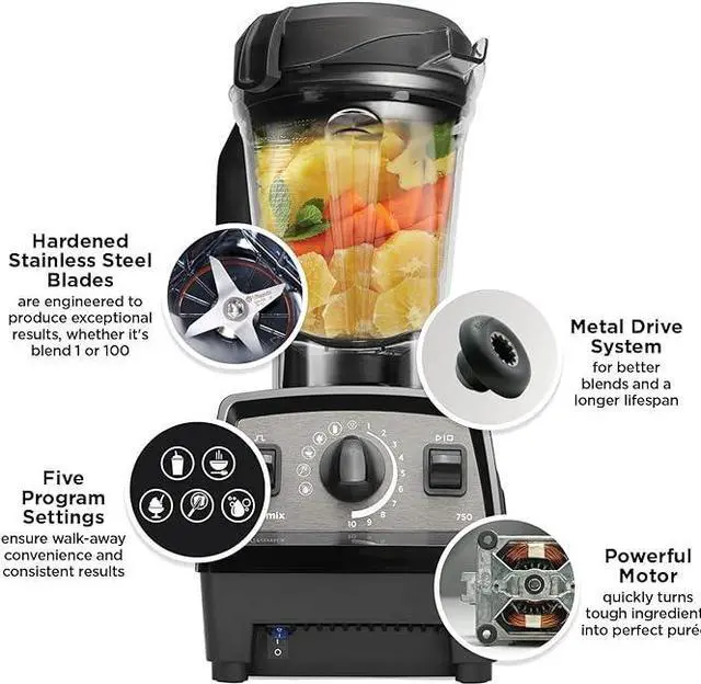 Alt view image 2 of 6 - Vitamix Propel Series 750 Blender,Black