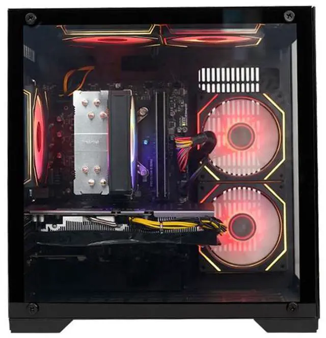 Alt view image 4 of 7 - HUIJINSHANG Gaming Desktop, Intel i5 12400F, NVIDIA RTX 3060 12GB,16GB DDR4 RAM, 1TB M.2 NVMe SSD, Windows 11 home,WIFI, Air Cooler, RGB Fans ,Pc for Gaming Design Office(i5 12400F|RTX3060)