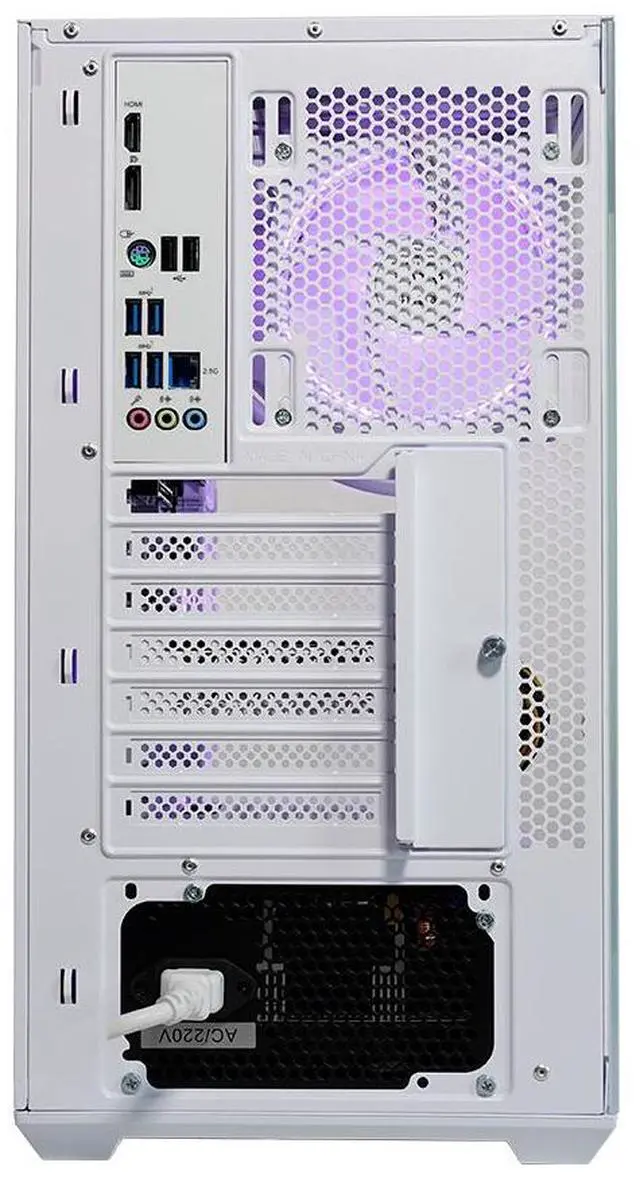 Alt view image 7 of 7 - HUIJINSHANG Gaming PC,Intel i7-14700F,RTX5060TI 16G 128Bit,32GB(16*2) 6000MHz DDR5 RAM With Lights,NVMe 1TB M.2 SSD,Windows 11,Pure White Full View Case,Adjustable Light Color(i7 14700F|RTX 5060TI)