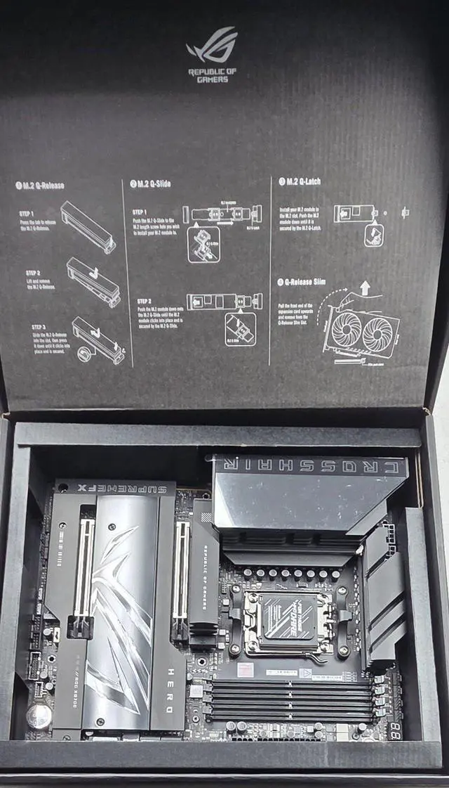 Alt view image 2 of 7 - ASUS ROG CROSSHAIR X870E HERO AMD X870E AM5 ATX motherboard, Advanced AI PC ready, 18+2+2 power stages, DDR5, PCIe 5.0, 5x M.2, Wi-Fi 7, USB4, AI Overclocking, Core Flex, PCIe Slot Q-Release Slim