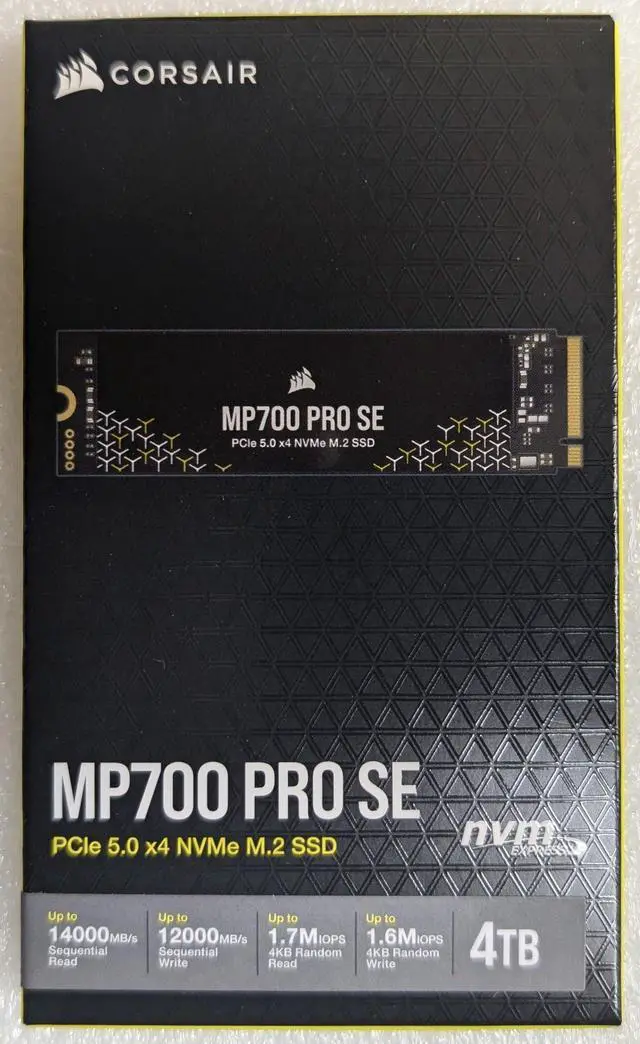 Main image of Corsair MP700 PRO SE M.2 2280 4TB PCI-Express 5.0 x4 3D TLC Internal Solid State Drive Up to 14000 MB/sec (SSD) CSSD-F4000GBMP700PNHS/RF2