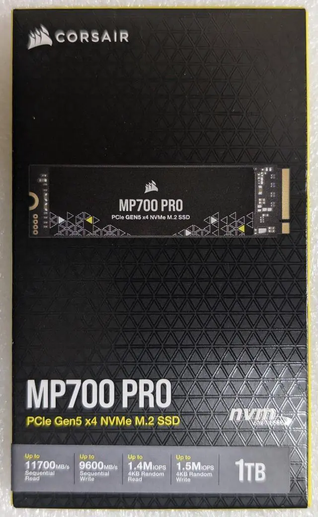Main image of CORSAIR MP700 PRO 1TB PCIe Gen5 x4 NVMe 2.0 M.2 SSD CSSD-F1000GBMP700PNH/RF2 High-Density TLC NAND M.2 2280 DirectStorage Compatible Up to 12,400MB/sec