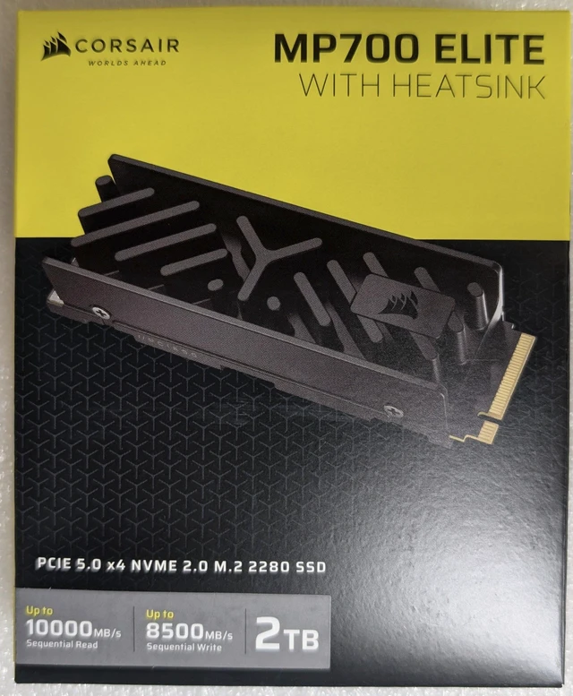 Main image of Corsair MP700 Elite M.2 2280 2TB PCI-Express 5.0 x4 3D TLC Internal Solid State Drive (SSD) Up to 10000 MB/s CSSD-F2000GBMP700EHS/RF2
