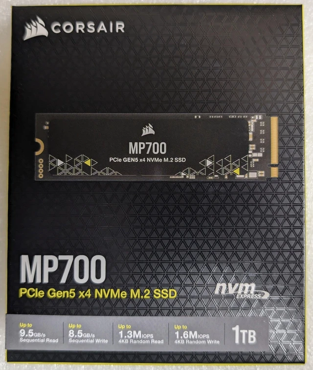 Main image of Corsair MP700 Gen5 NVME SSD M.2 2280 1TB PCI-Express 5.0 x4 3D TLC Internal Solid State Drive (SSD) CSSD-F1000GBMP700R2/RF2