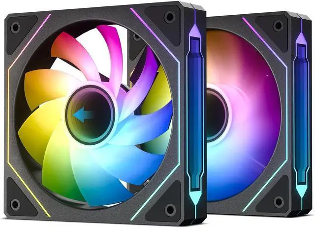 Main image of DARKROCK R120-2-Pack 120mm Reverse Installed Infinite Mirror Design PC Fan with Addressable RGB Effect, PWM Smart Control and Hydraulic Bearing for Stable Operation - Black