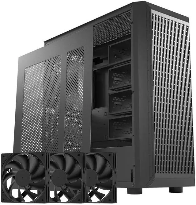Main image of DARKROCK Classico Storage Master ATX NAS Computer Case Mid Tower with 7x120mm Fans, USB 3.0 Ready 10 x3.5'' HDD+3 x2.5'' SDD 360mm Supported on Top & Front Radiator GPU Vertically Mounting Black