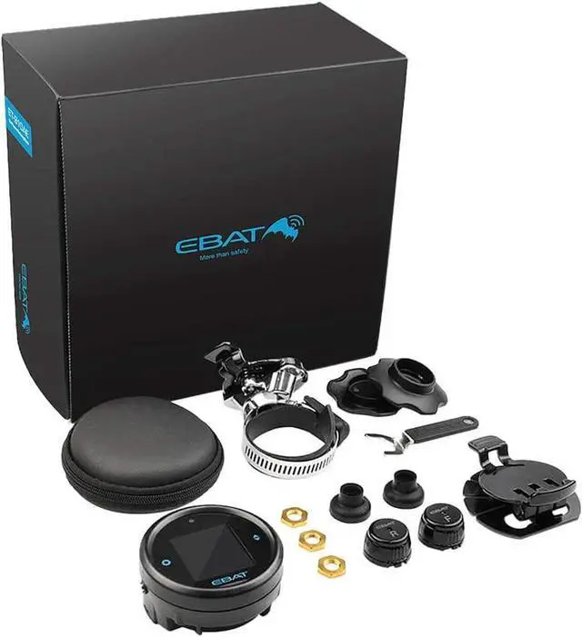 Alt view image 7 of 7 - STEELMATE 910AE Motorcycle Tire Pressure Monitoring System - Universal TPMS for Motorcycle Oversized LCD Screen with Display Time in Real Time and Tire Pressure Reading System